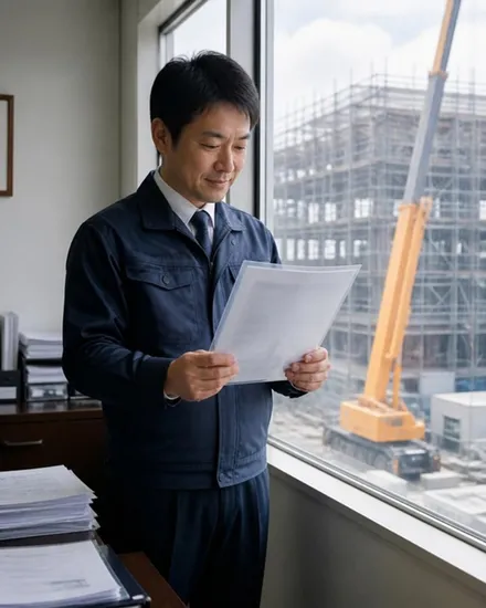 許可通知書と工事現場
