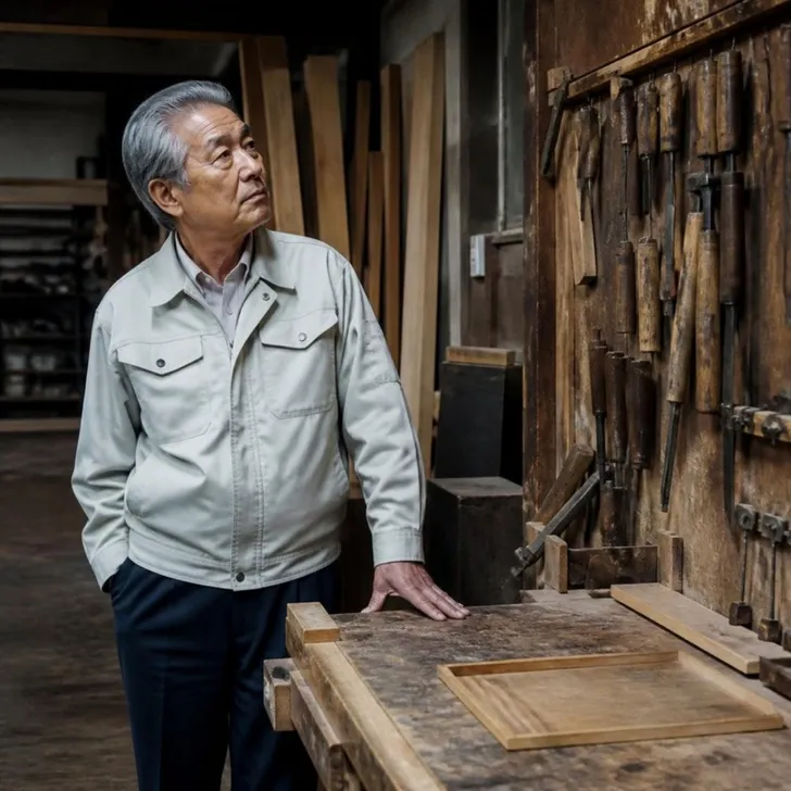 事務所で図面を前に話す年配の社長と若手社員(イメージ)