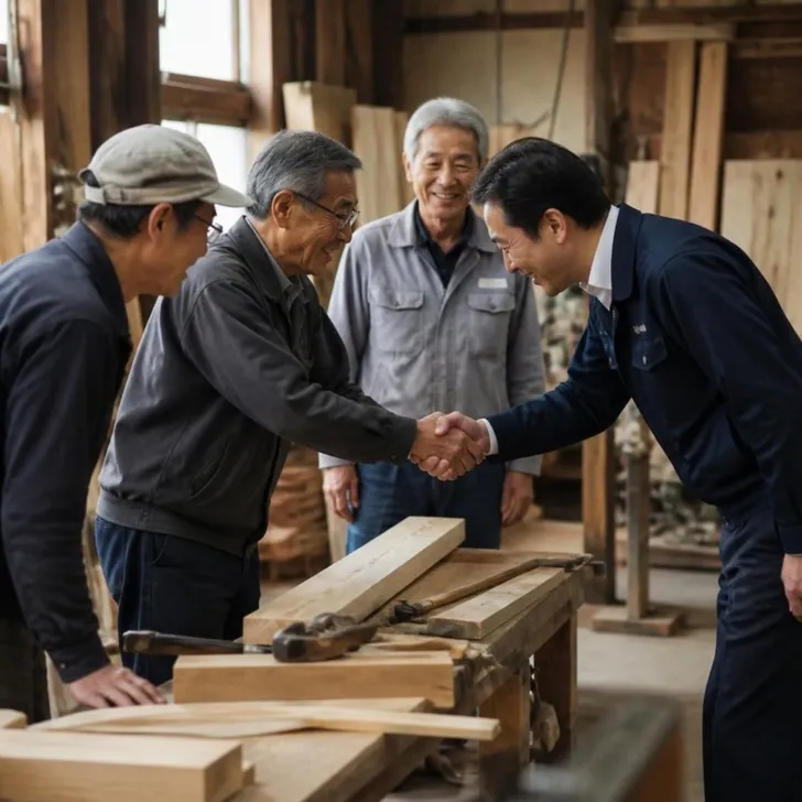 買収を検討する社長が現場を見学する場面(イメージ)
