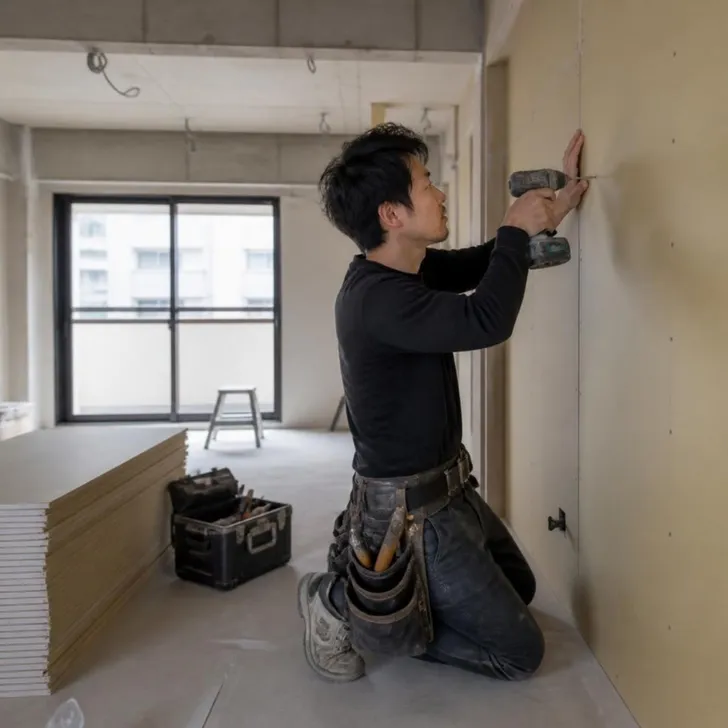 一人親方が作業車の前で書類を確認する場面（イメージ）